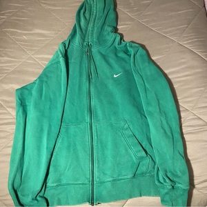 Y2K Green Nike Zip Up Hoodie